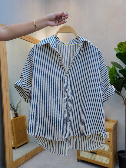 Star Stripe Button Down Top