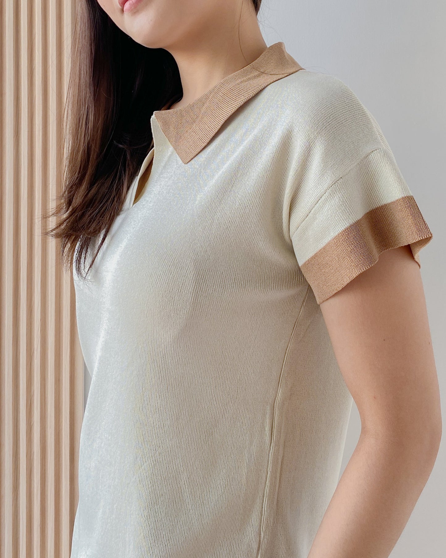 Lucca Stretchable Knit with Collar Dress