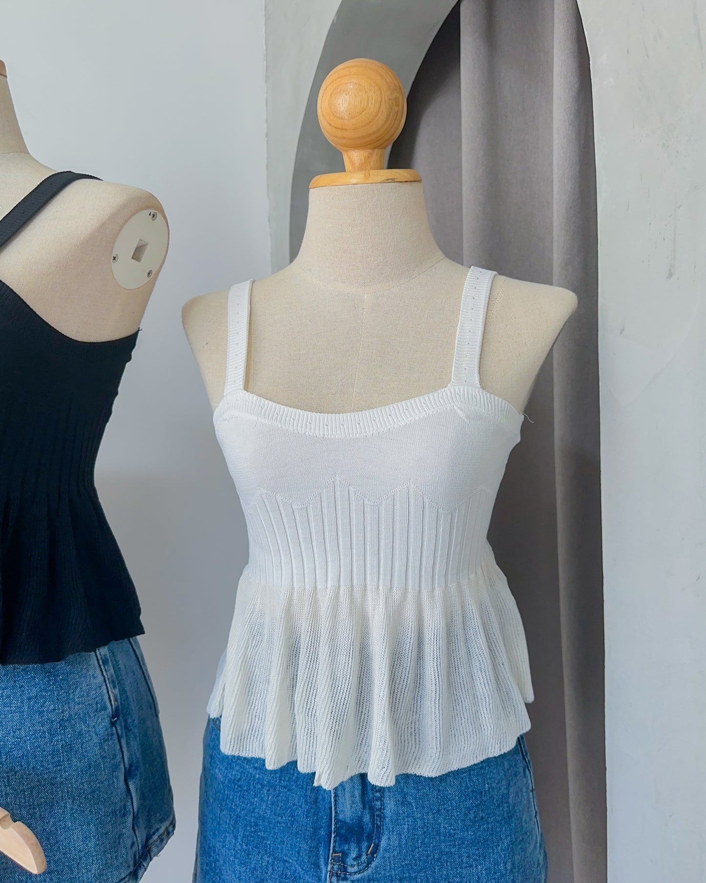 Aimee Stretch Ribbed Knit Top