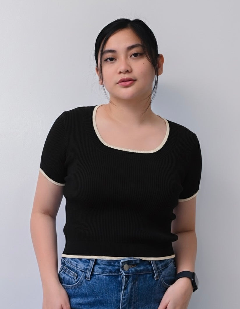 Priscilla Ribbed Knit Square NeckTop