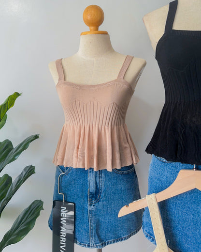 Aimee Stretch Ribbed Knit Top