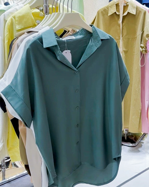 Cielo Oversized Button-Down Polo Top