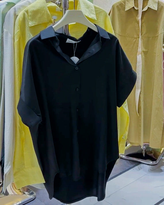 Cielo Oversized Button-Down Polo Top