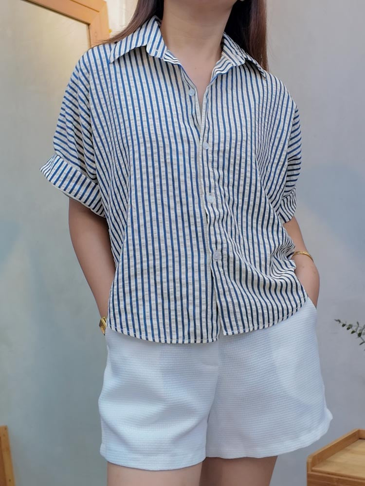 Star Stripe Button Down Top