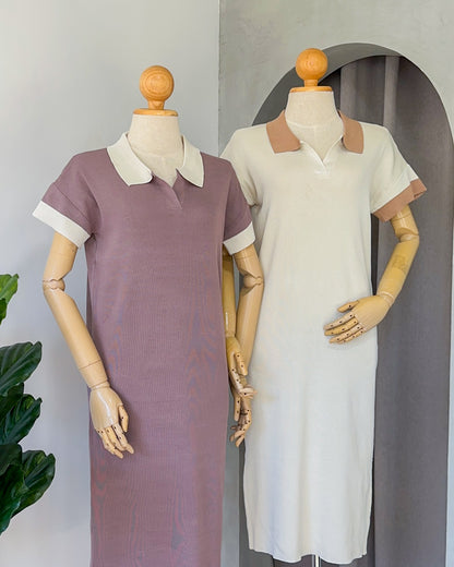 Lucca Stretchable Knit with Collar Dress