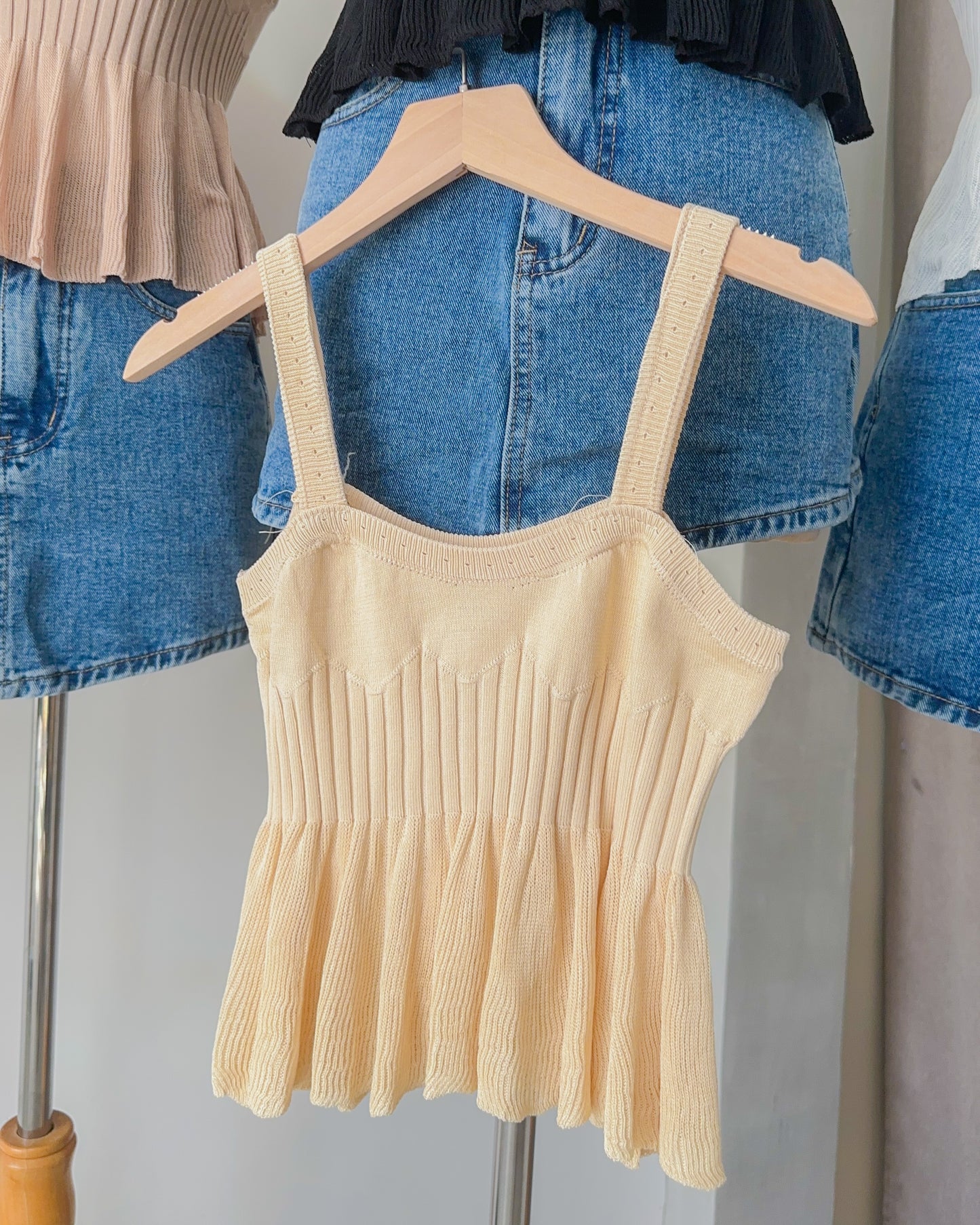 Aimee Stretch Ribbed Knit Top