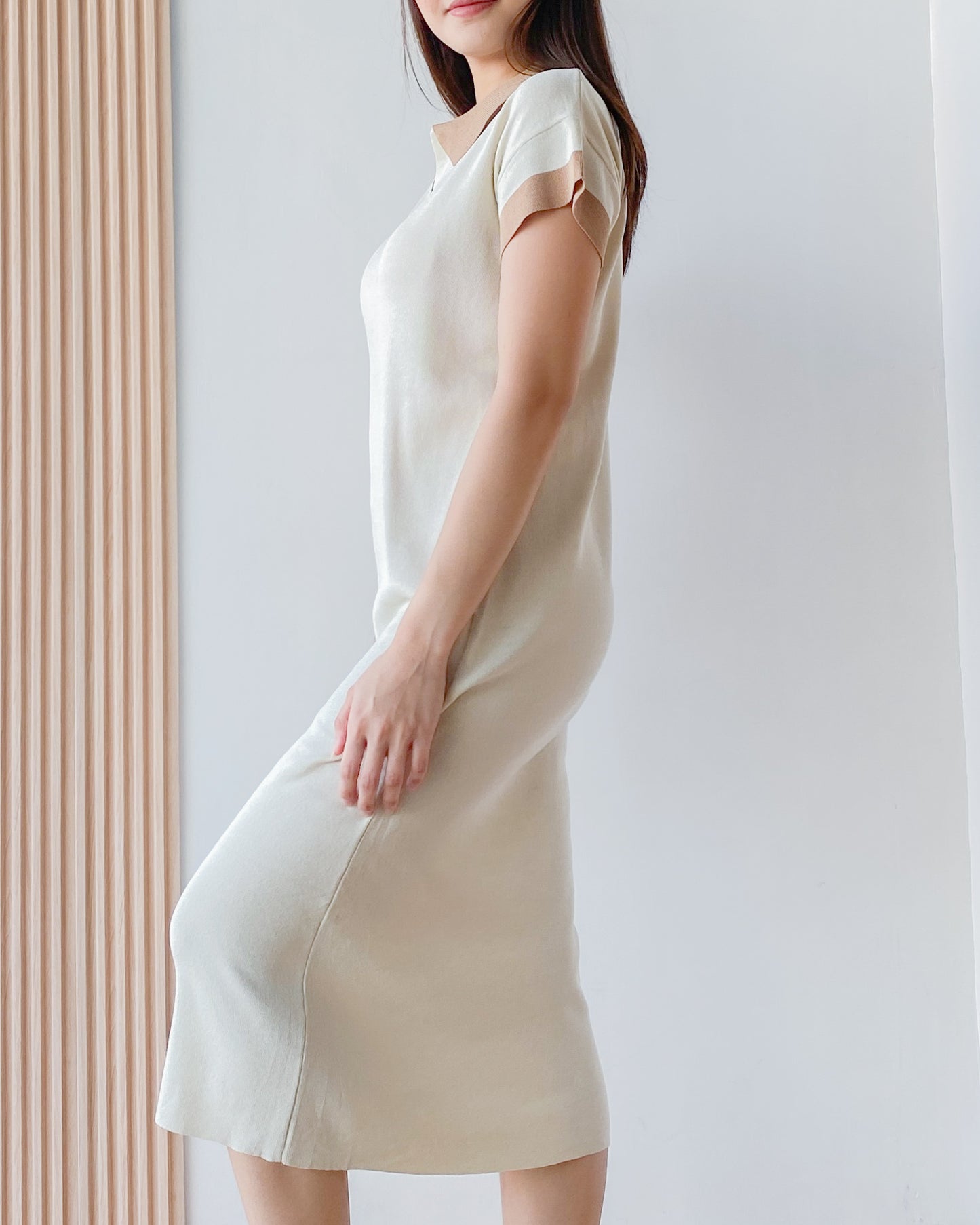 Lucca Stretchable Knit with Collar Dress