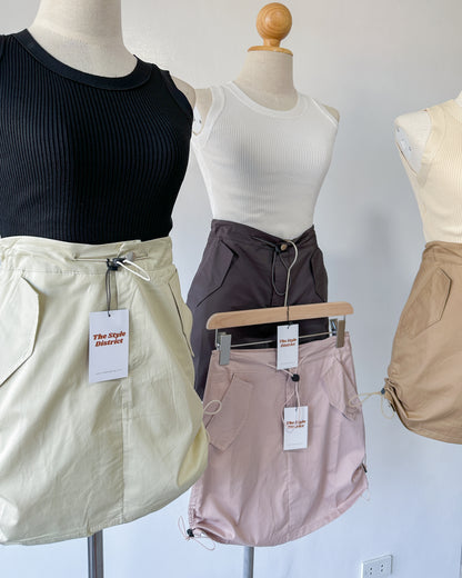 Ricki Adjustable Utility Skirt with Drawstring Hem