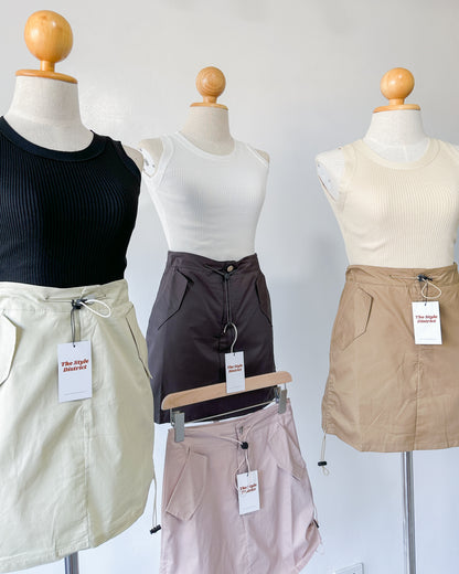Ricki Adjustable Utility Skirt with Drawstring Hem